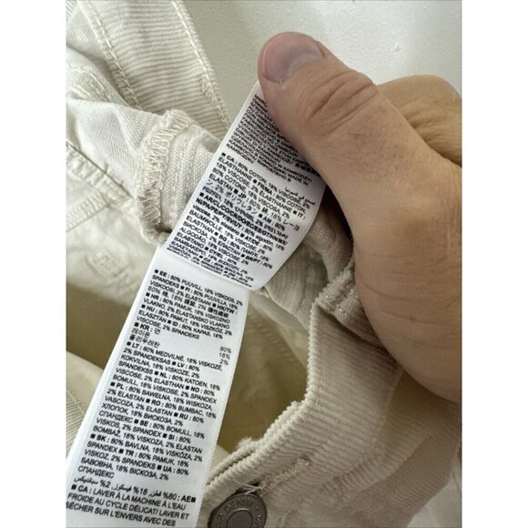 GAP 70s Flare High Rise Corduroy Pants Size 33X32 / 16 RS Off White Creame - Picture 6 of 6